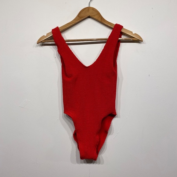 Bound by Bond Eye Australia Mara Red One Piece Low Back Swimsuit One Size - Picture 3 of 5
